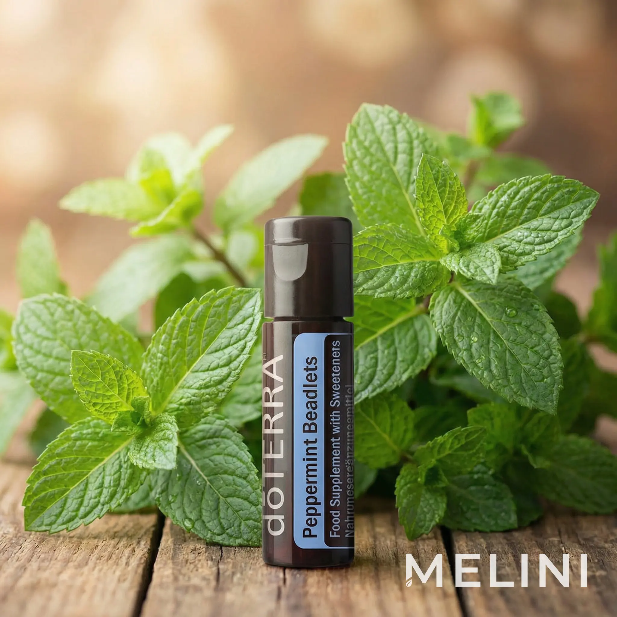 dōTERRA Peppermint Beadlets 125 Count — alternate view of the bottle and packaging