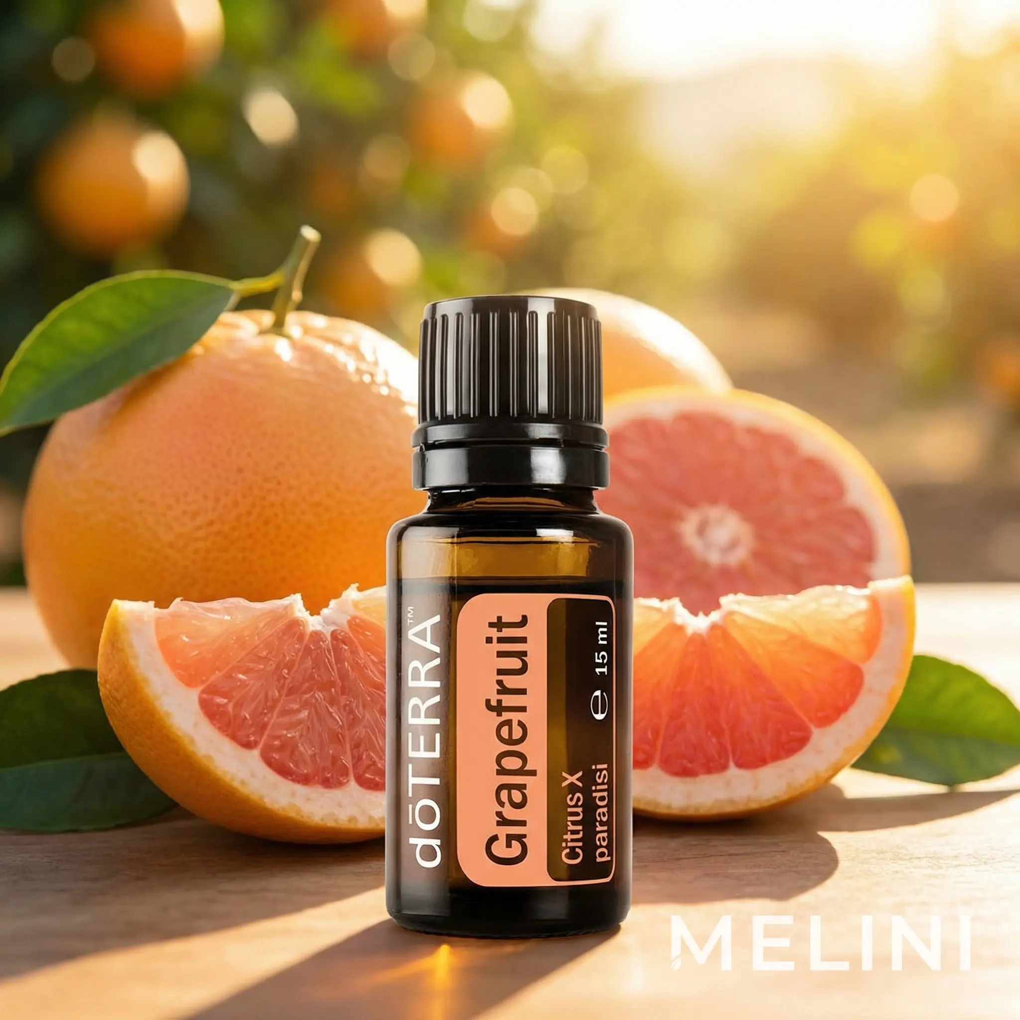 dōTERRA Grapefruit 15 ml — alternate view of the bottle and packaging