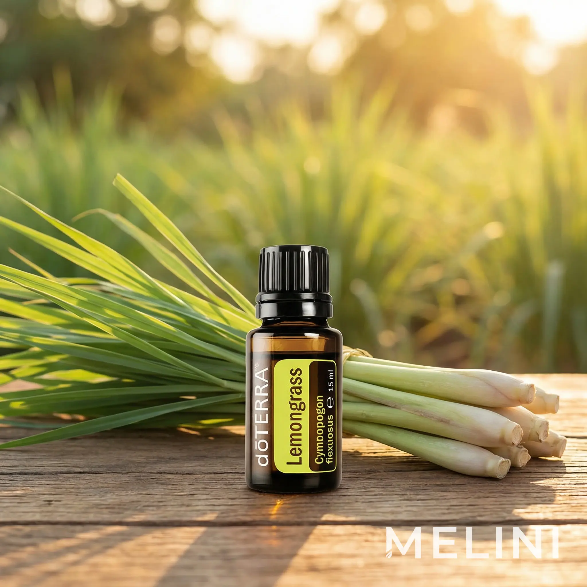 dōTERRA Indian Lemongrass 15 ml — alternate view of the bottle and packaging