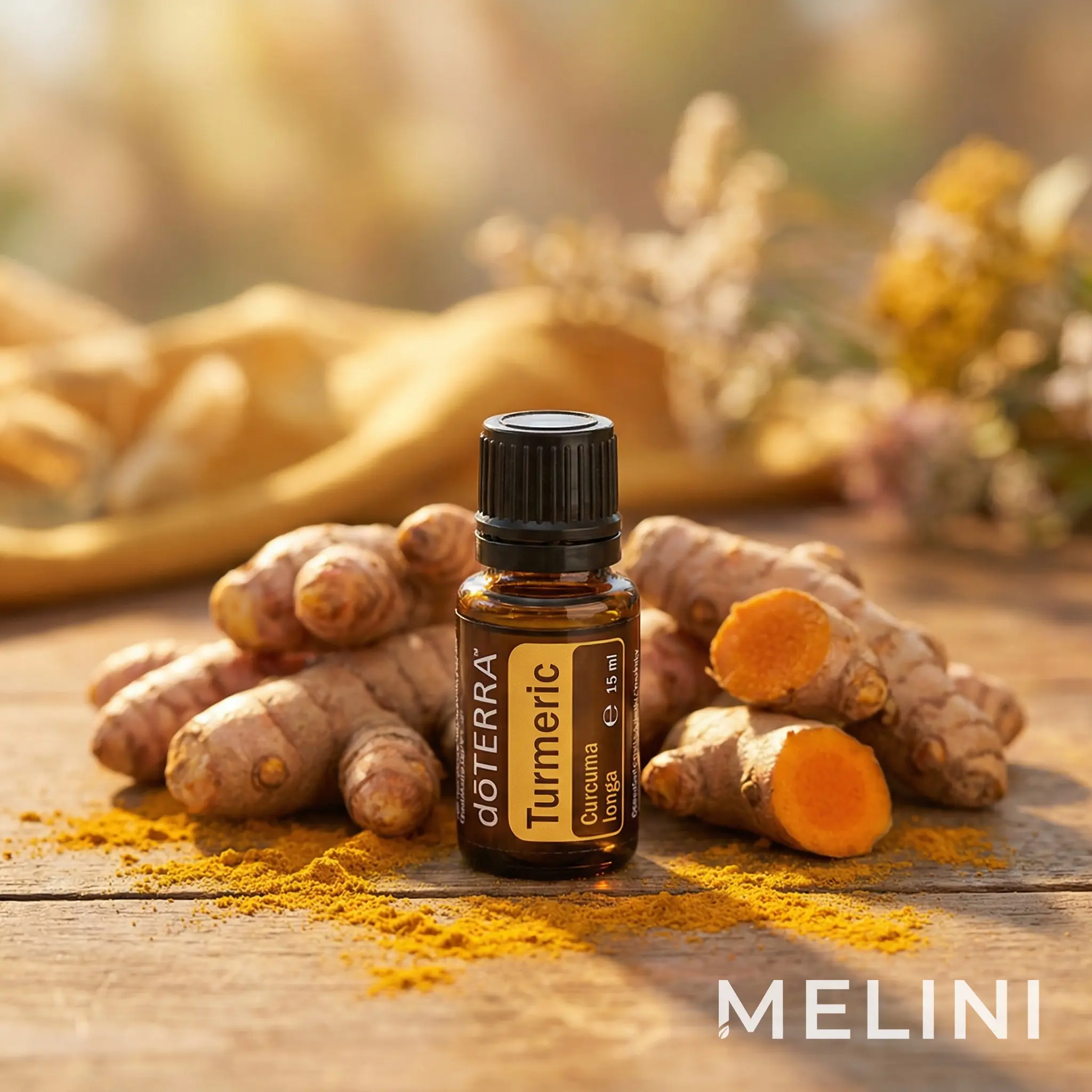 dōTERRA Turmeric 15 ml — alternate view of the bottle and packaging