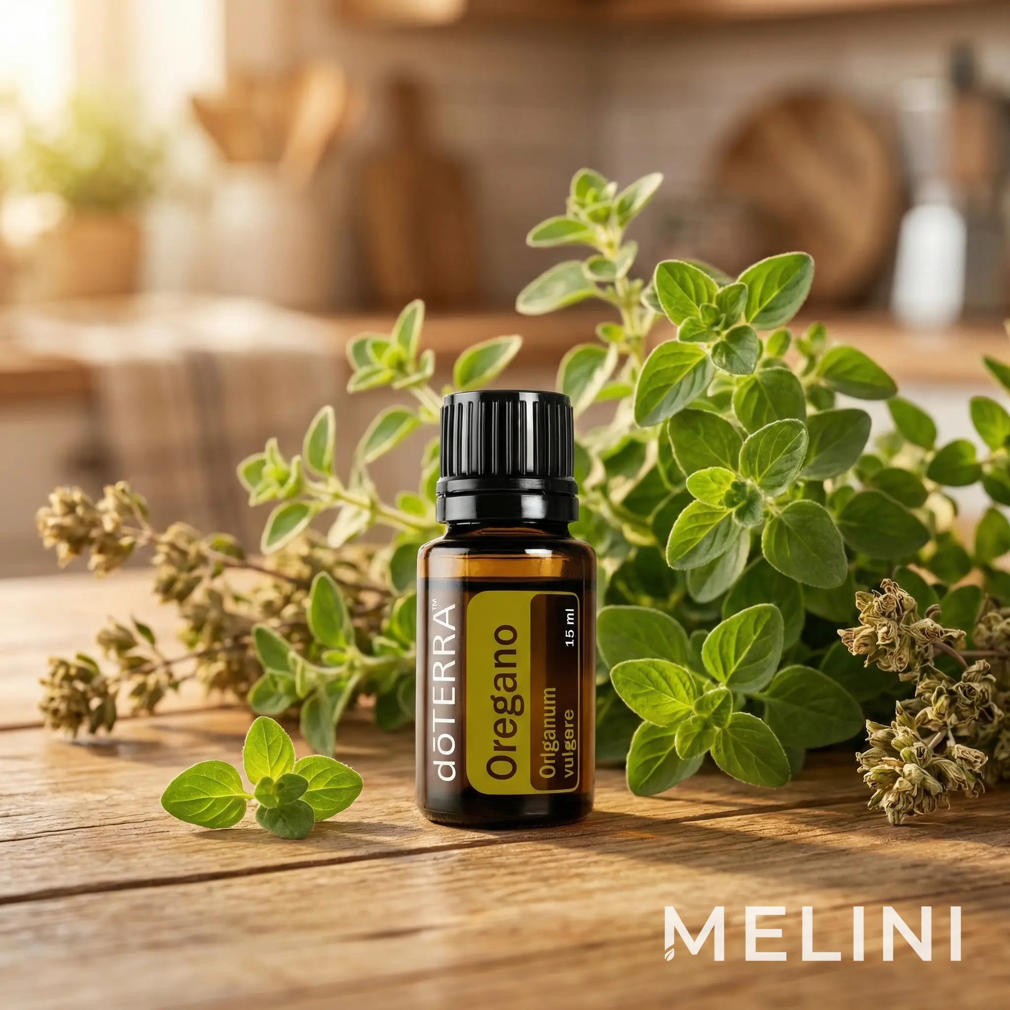 dōTERRA Oregano 15 ml — alternate view of the bottle and packaging