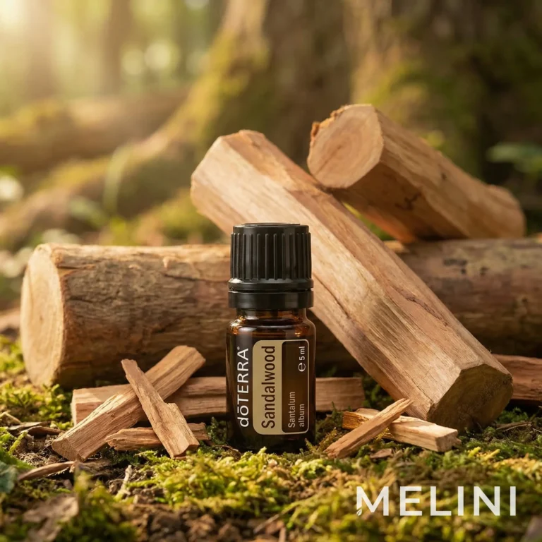 dōTERRA Sandalwood 5 ml — alternate view of the bottle and packaging