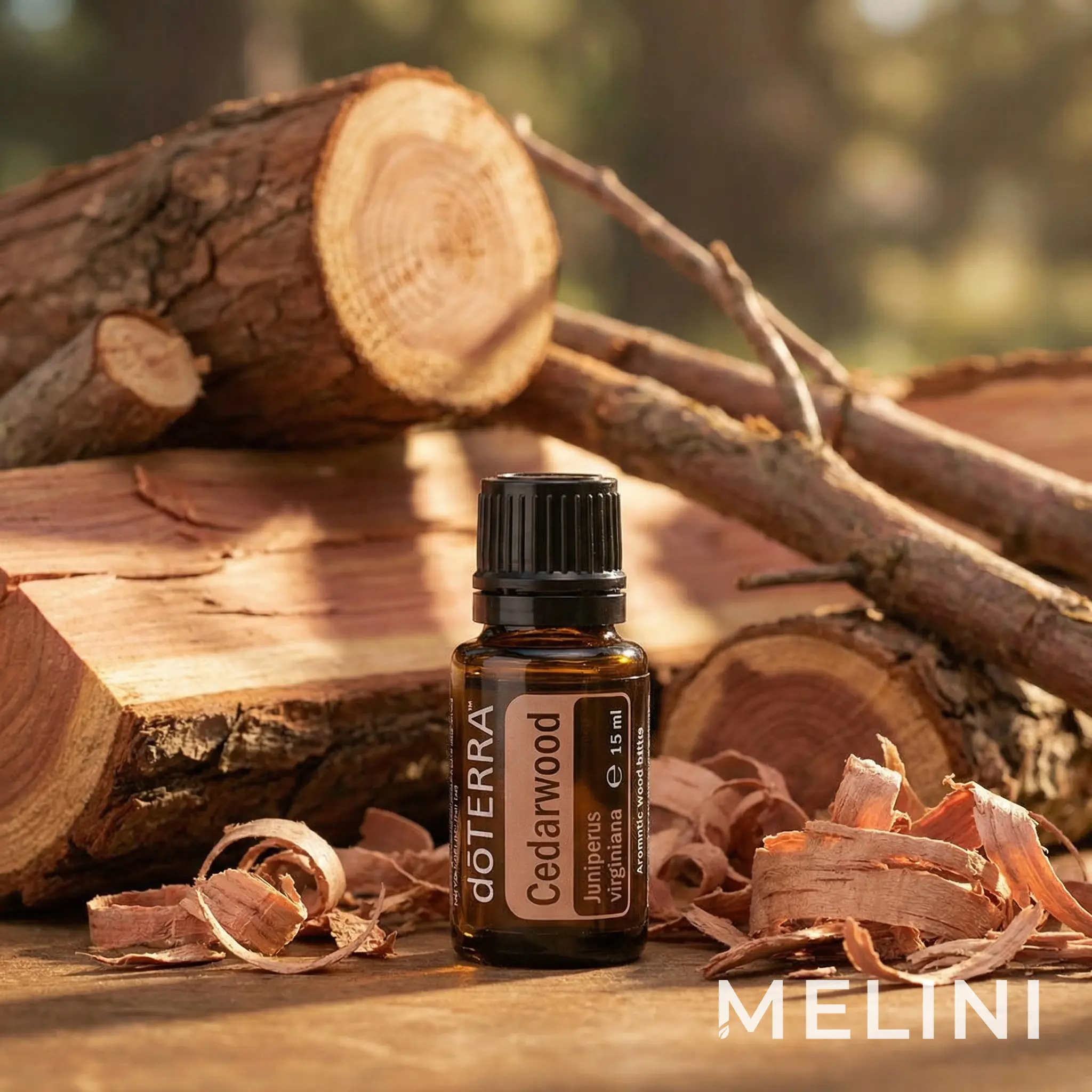 dōTERRA Red Cedar 15 ml — alternate view of the bottle and packaging