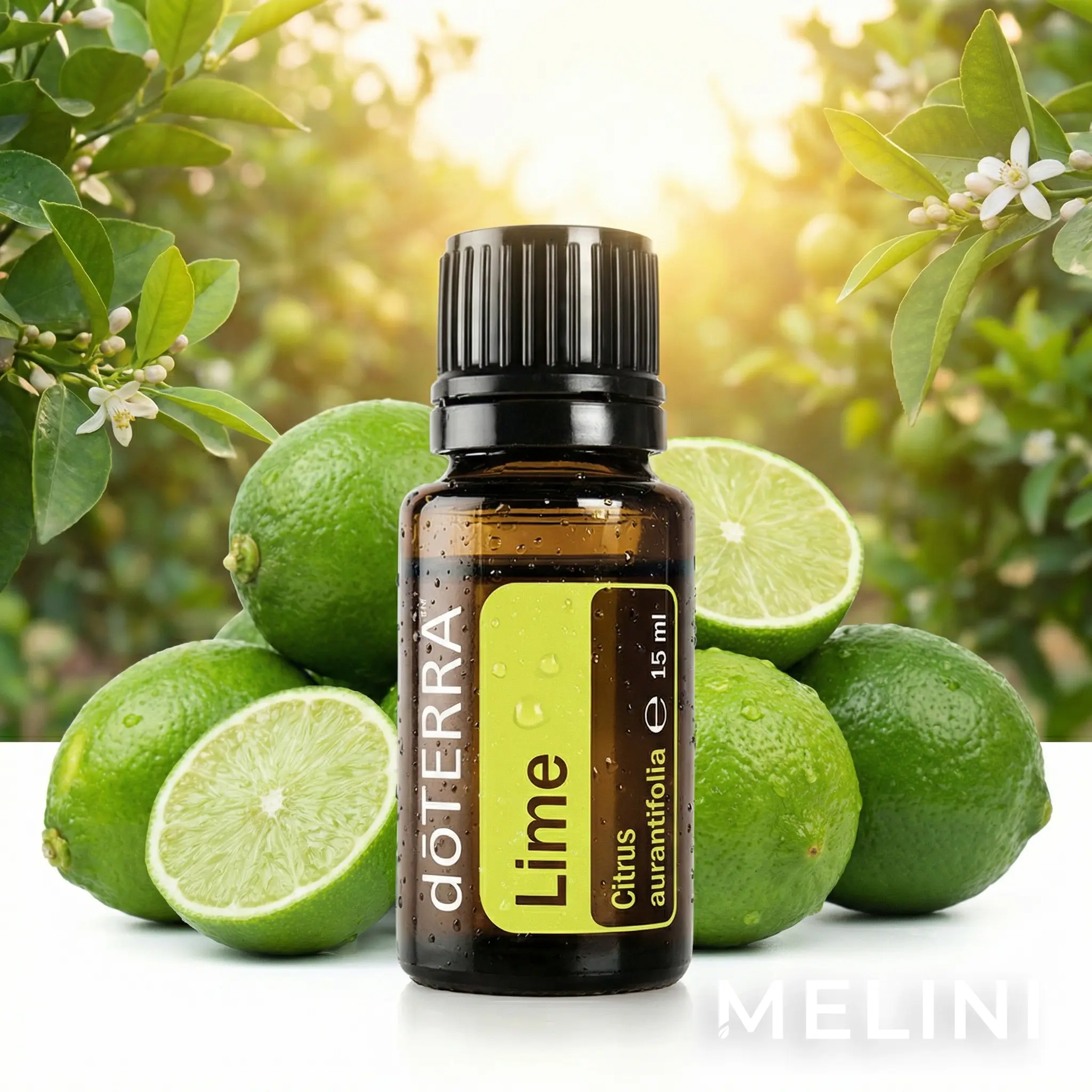 dōTERRA Lime 15 ml — alternate view of the bottle and packaging