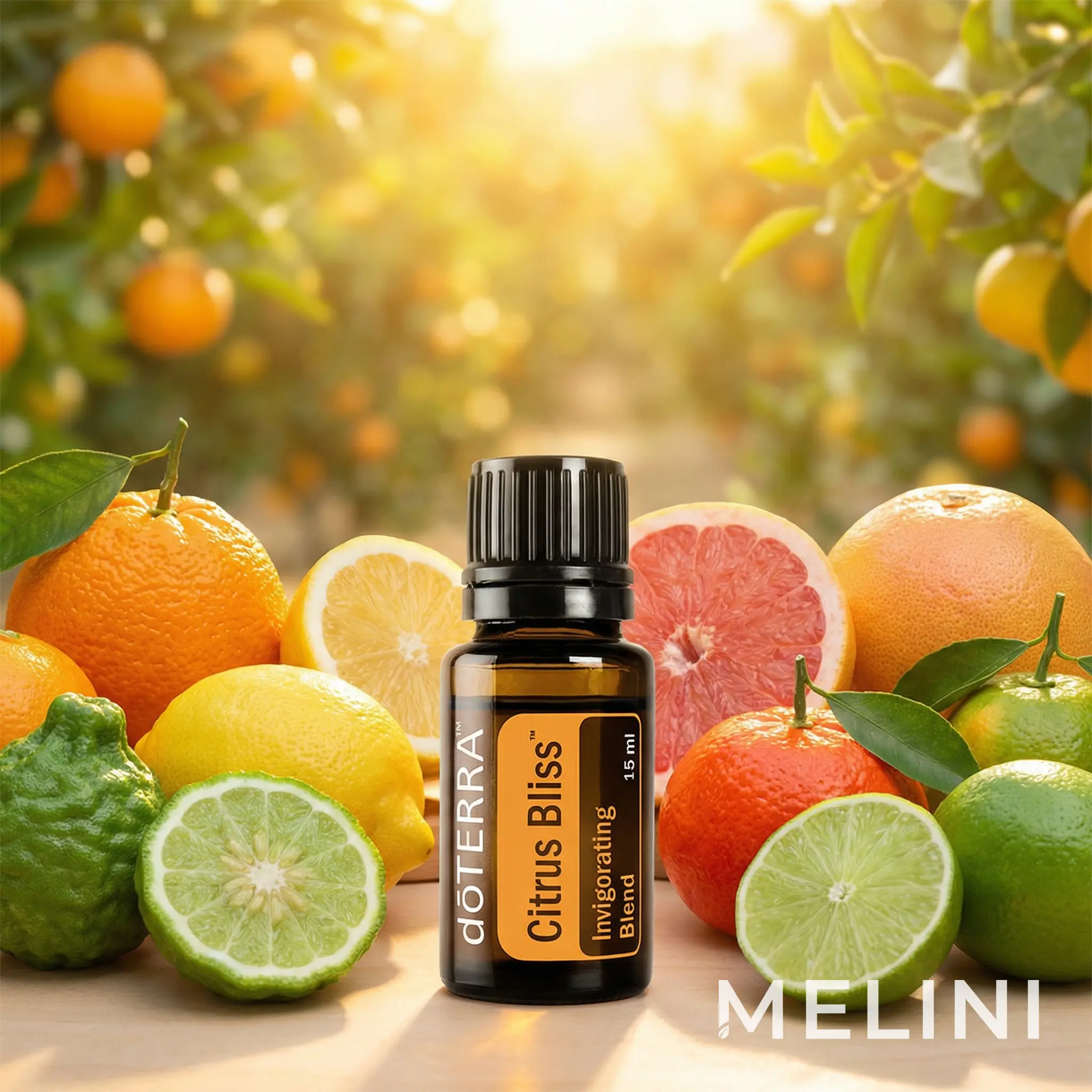dōTERRA Citrus Bliss 15 ml — alternate view of the bottle and packaging