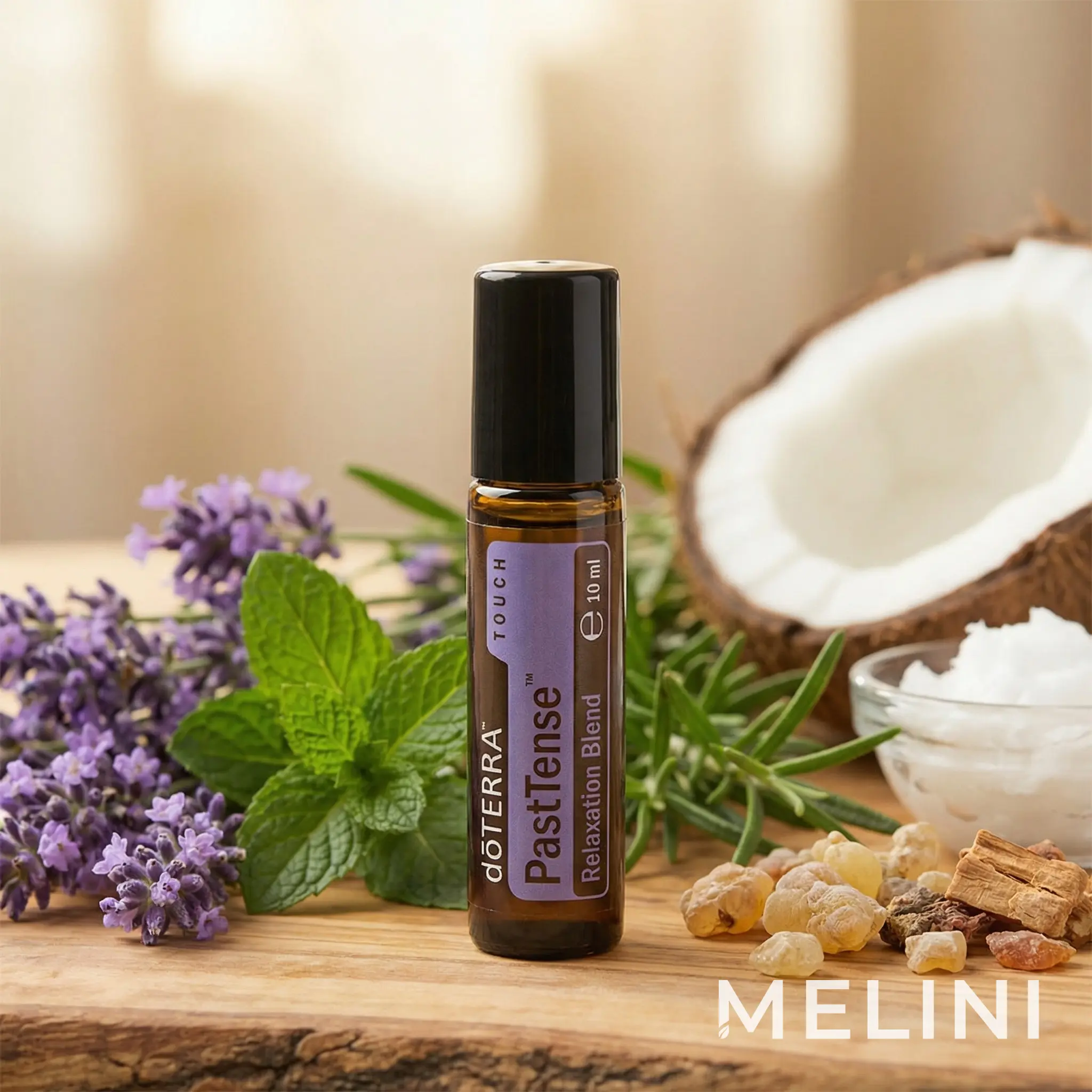 dōTERRA PastTense Touch — alternate view of the bottle and packaging