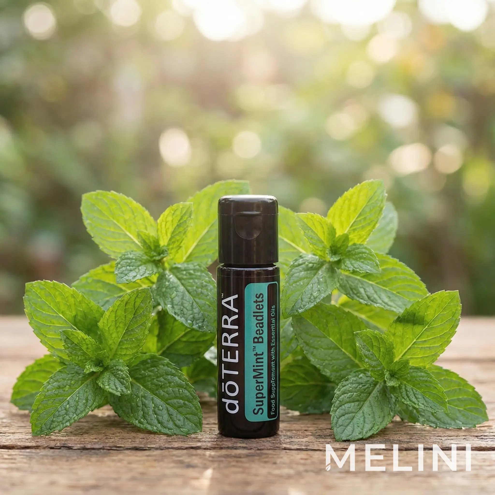 dōTERRA SuperMint Beadlets — alternate view of the bottle and packaging
