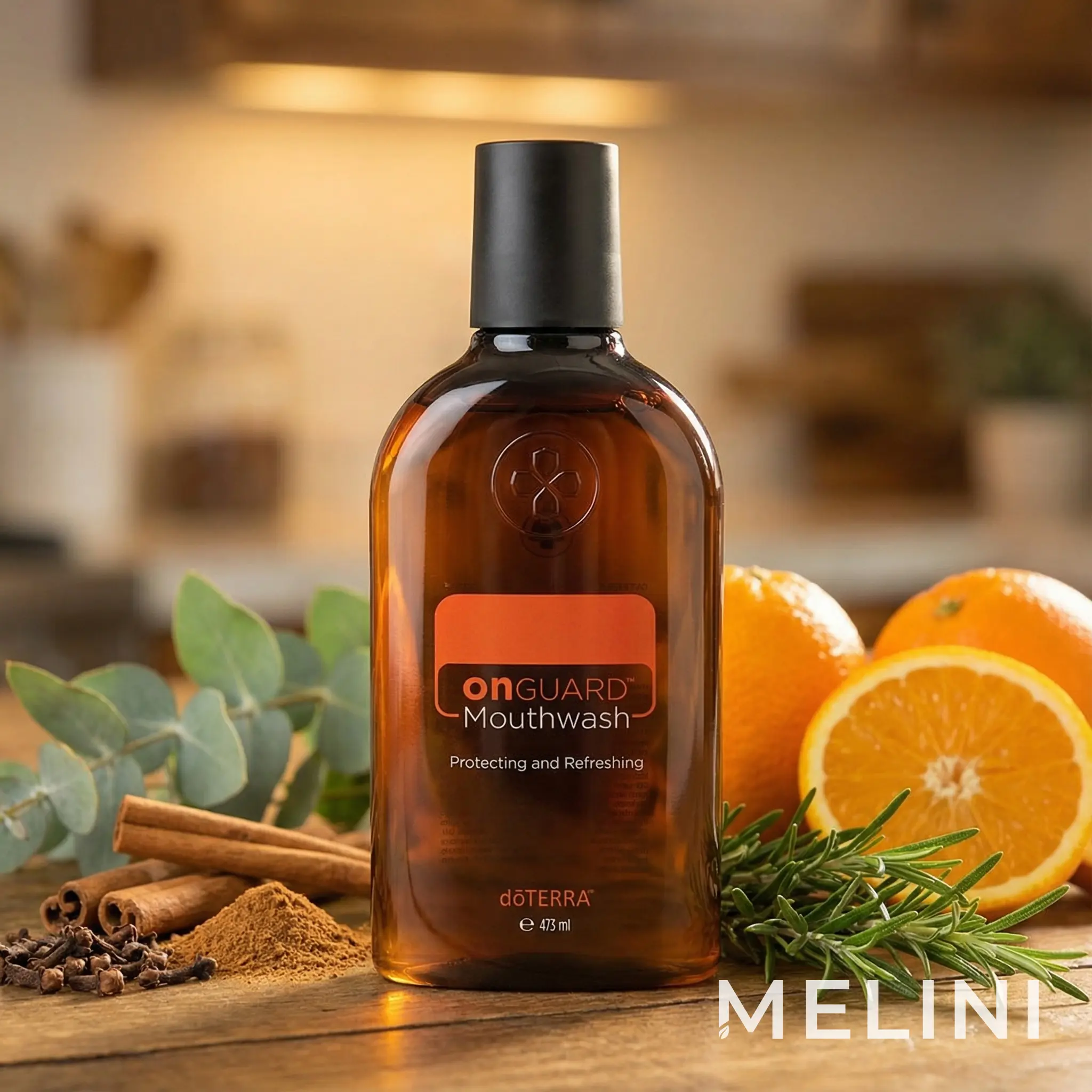 dōTERRA On Guard Mouthwash — alternate view of the bottle and packaging