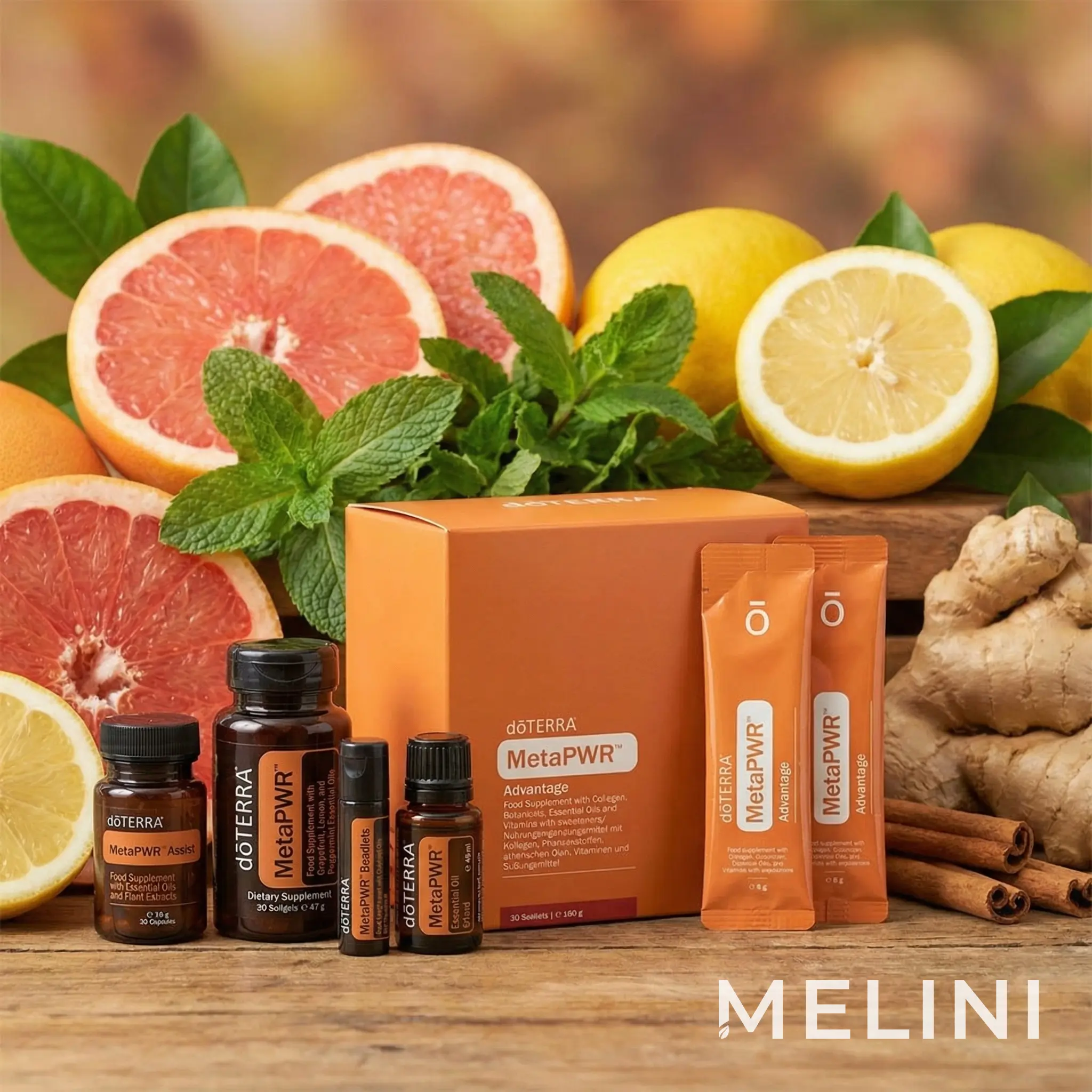 dōTERRA MetaPWR System — alternate view of the bottle and packaging