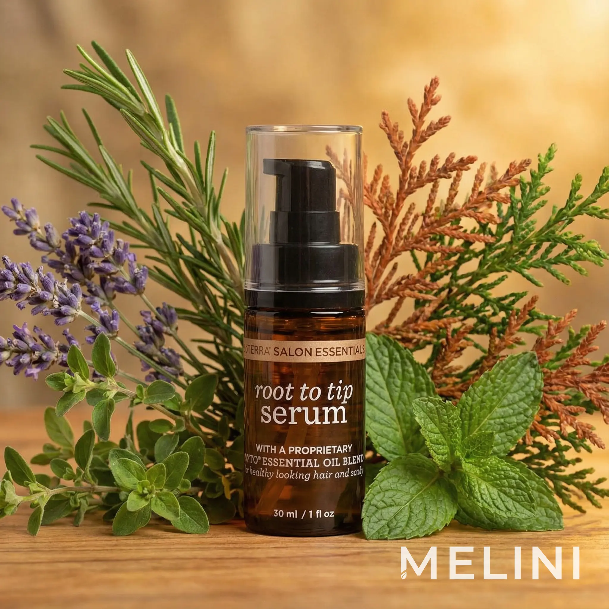dōTERRA Salon Essentials Root to Tip Hair Care Serum — alternate view of the bottle and packaging