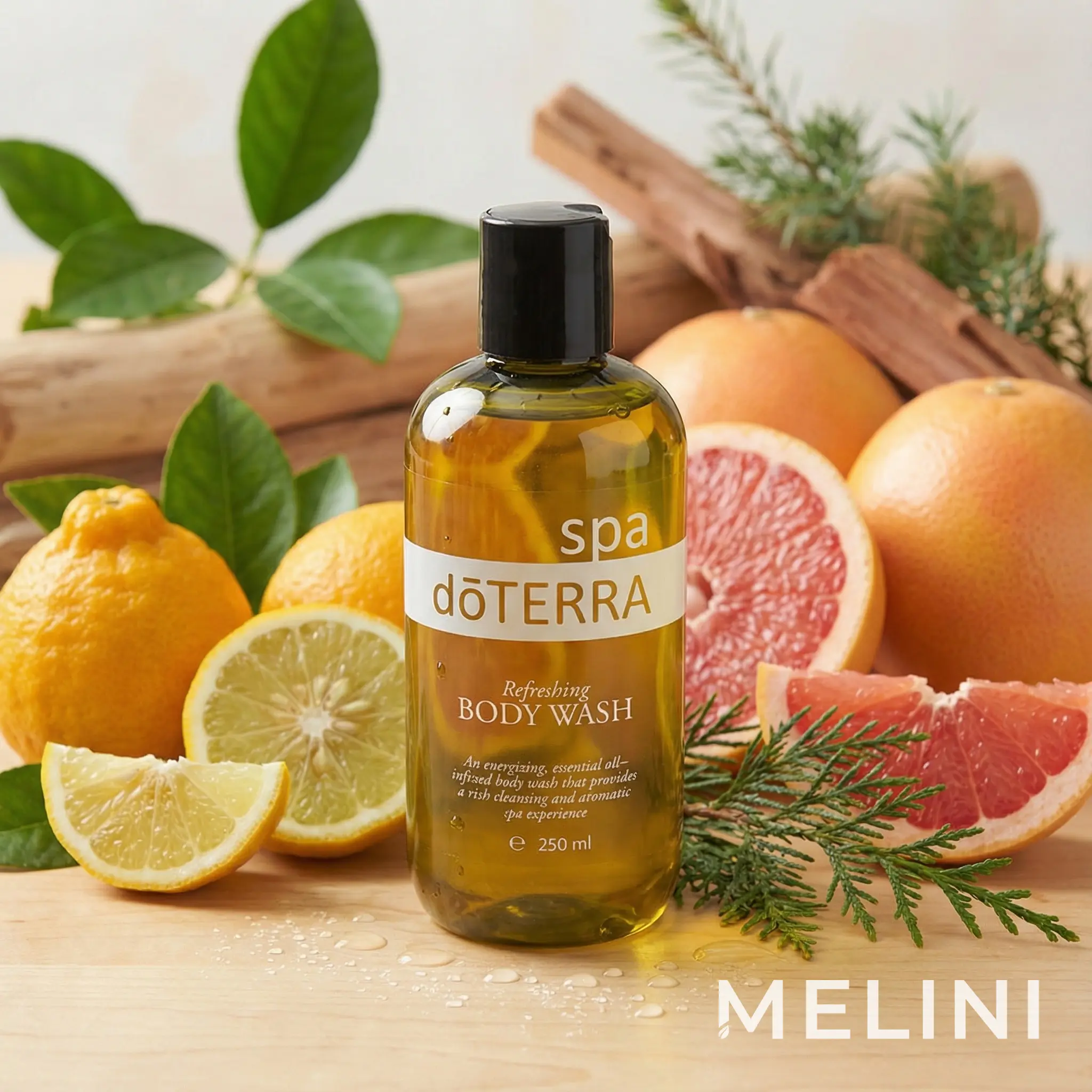 dōTERRA Refreshing Shower Gel — alternate view of the bottle and packaging