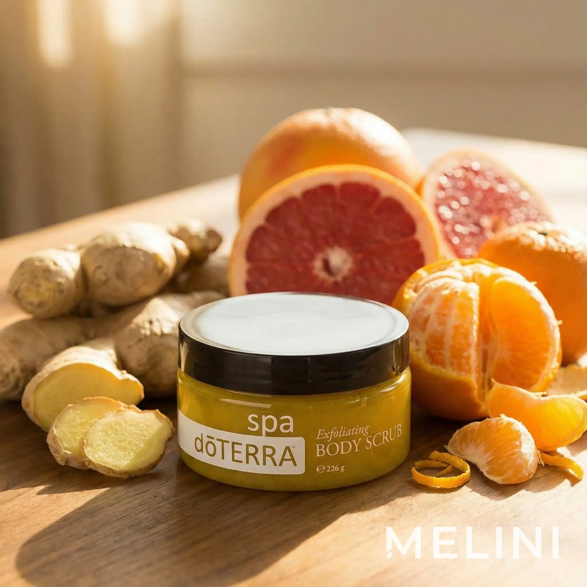 dōTERRA Exfoliating Body Scrub — alternate view of the bottle and packaging