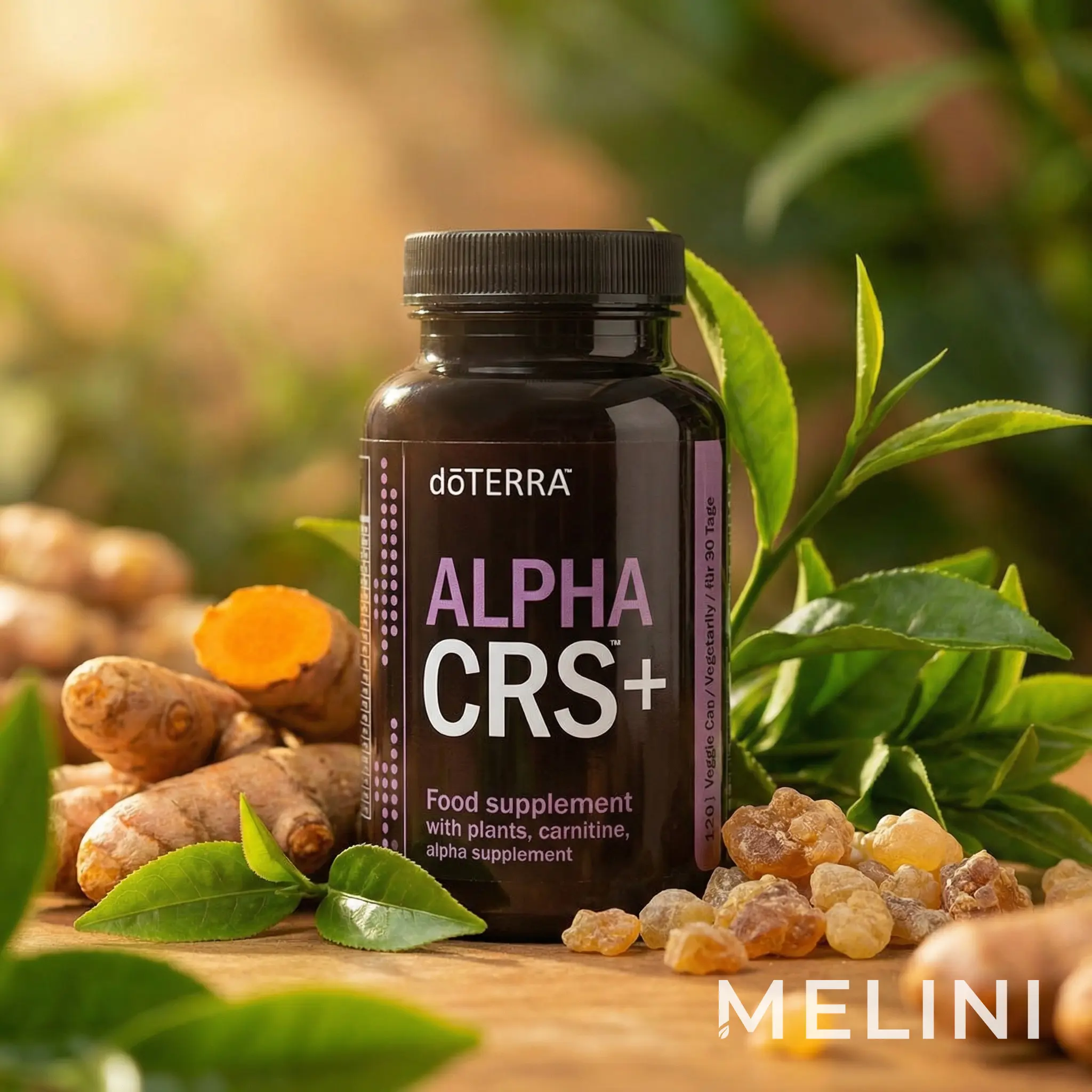 dōTERRA Alpha CRS+ 120 Capsules — alternate view of the bottle and packaging