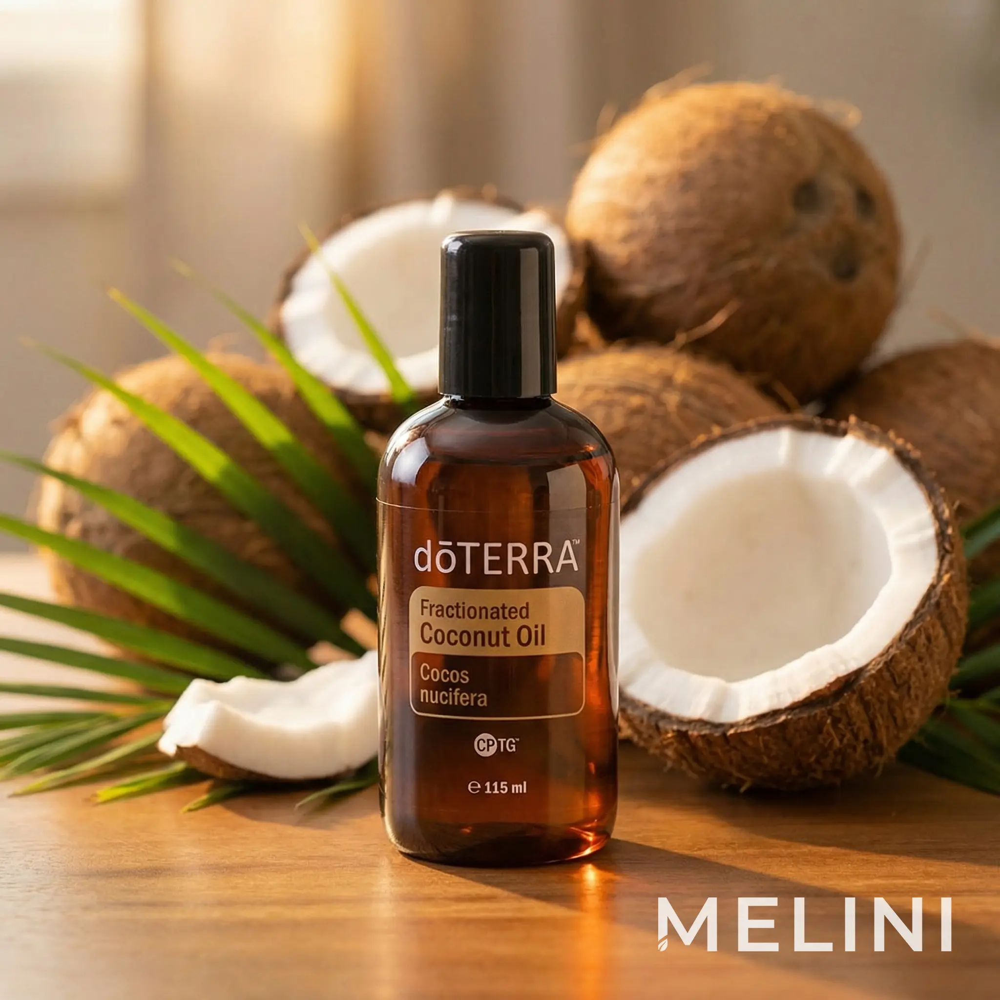 dōTERRA Fractionated coconut oil — alternate view of the bottle and packaging