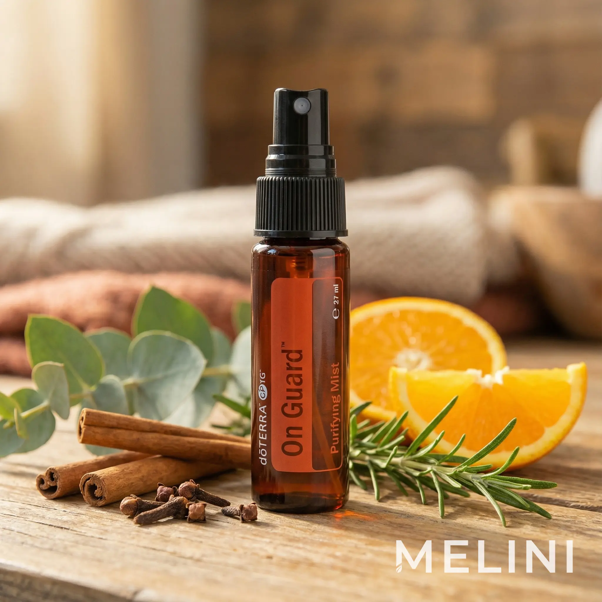 dōTERRA On Guard Hand Sanitising Mist — alternate view of the bottle and packaging