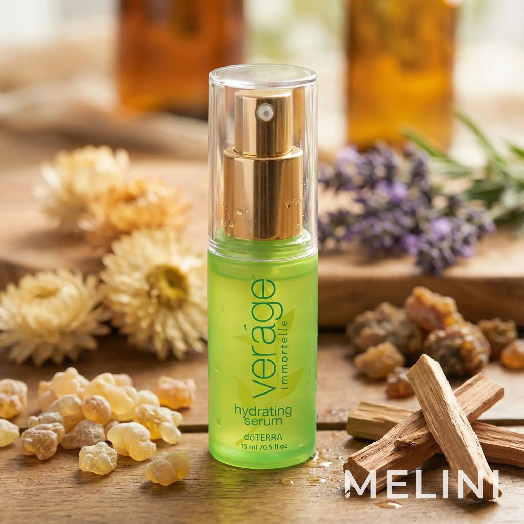 dōTERRA Veráge Immortelle Hydrating Serum — alternate view of the bottle and packaging