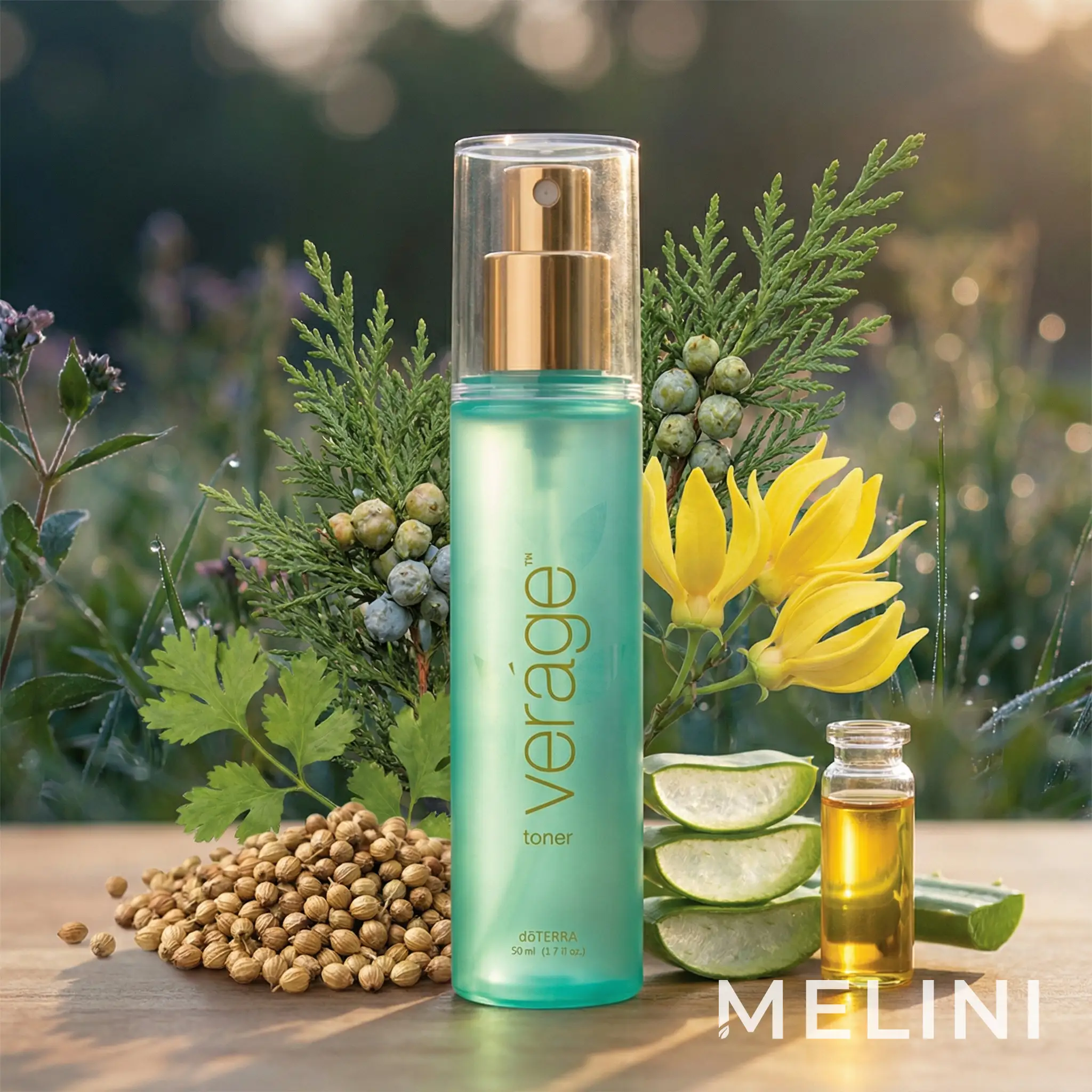 dōTERRA Veráge Toner — alternate view of the bottle and packaging