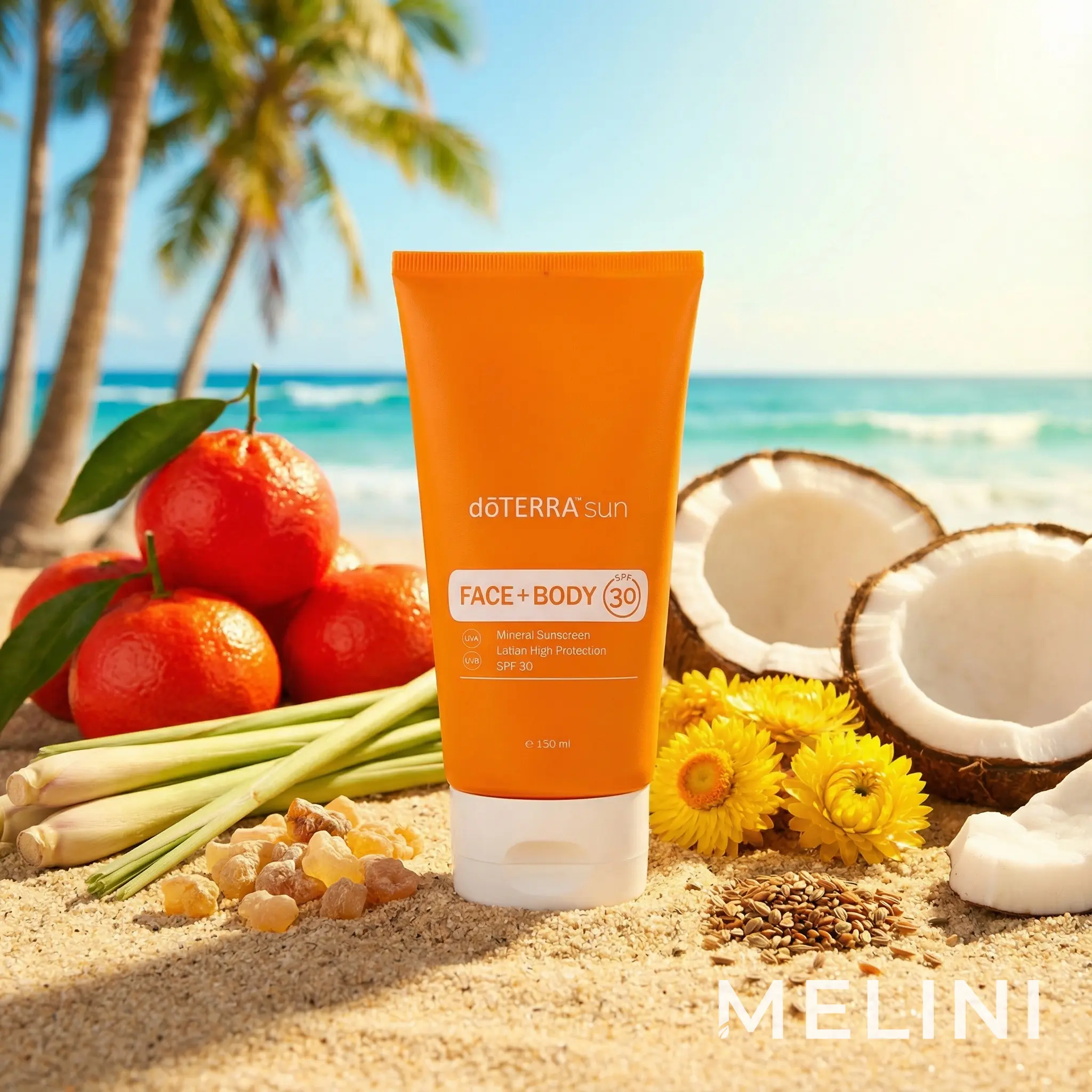 dōTERRA sun mineral sun cream for face and body — alternate view of the bottle and packaging
